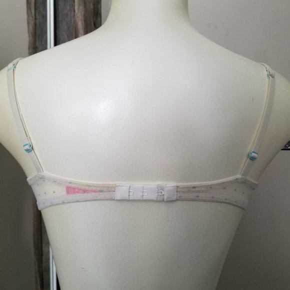La Senza White Bra With Blue Polka Dots ~Like New~ - Picture 3 of 4